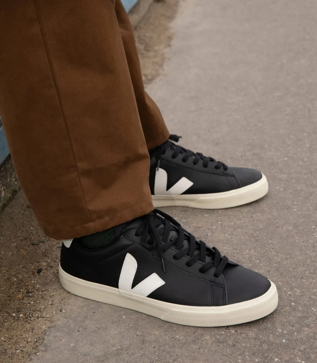 CAMPO LEATHER BLACK WHITE>VEJA Cheap