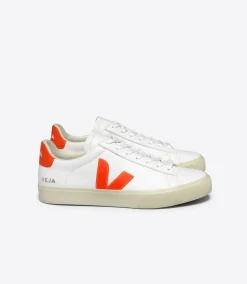 CAMPO LEATHER WHITE ORANGE FLUO>VEJA Fashion