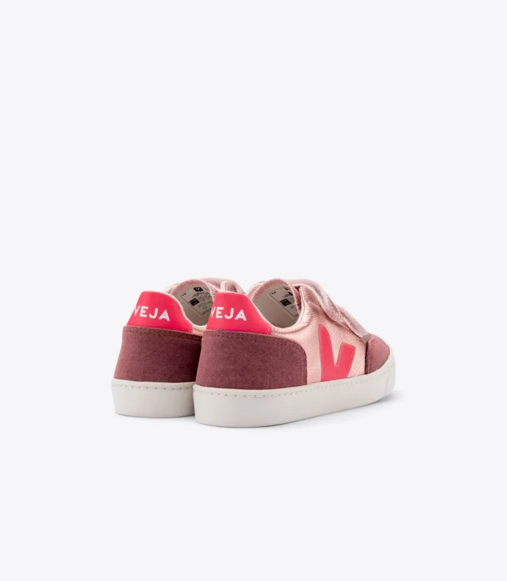 V-12 LEATHER NACRE ROSE FLUO>VEJA Clearance