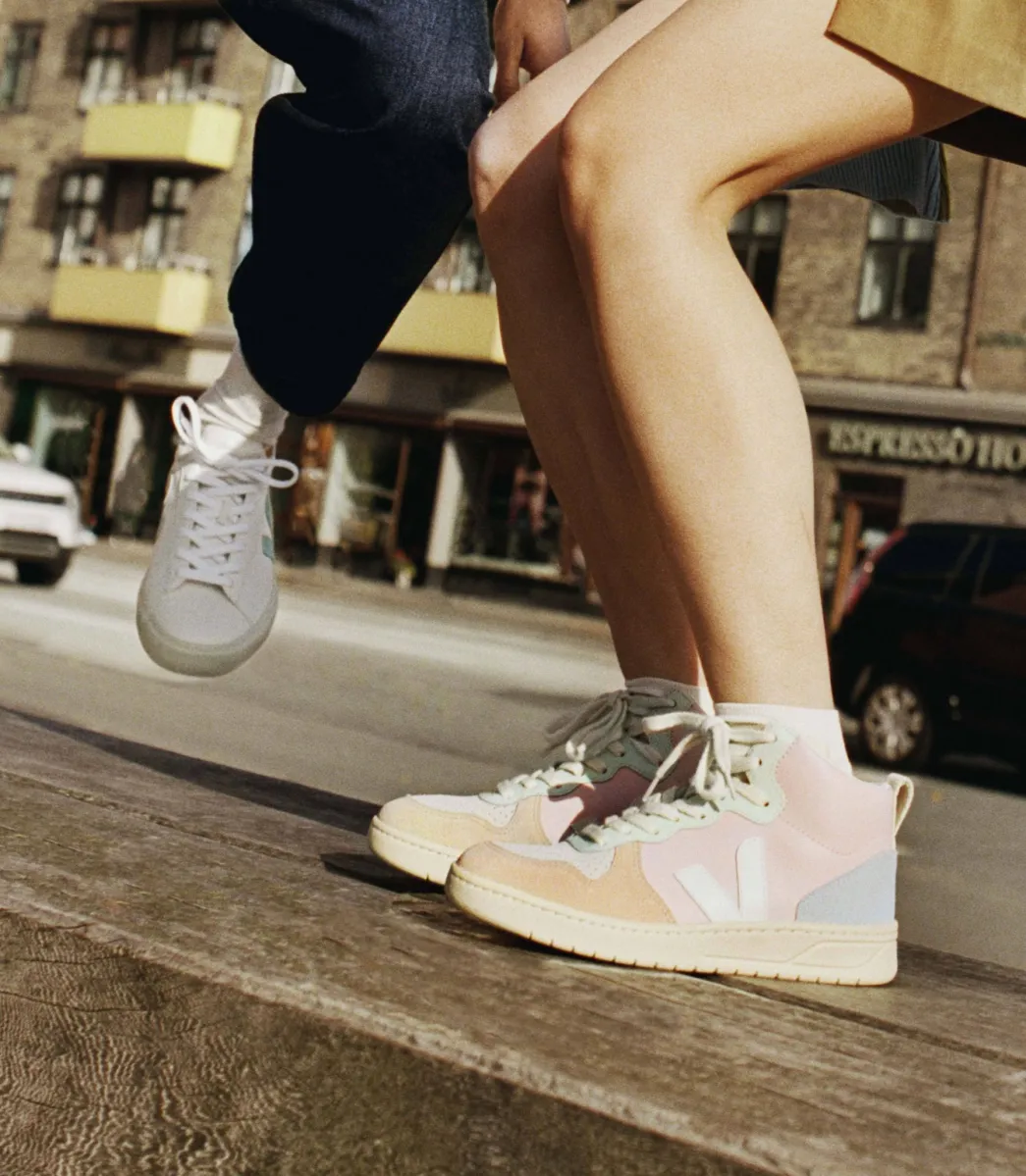 V-15 LEATHER PETALE WHITE MULTICO>VEJA Best