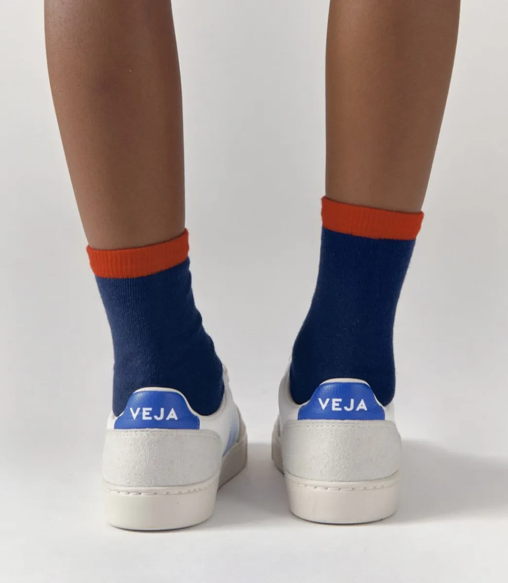 V-12 LEATHER WHITE AQUA PAROS>VEJA Online